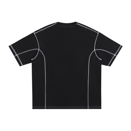 Streetwear Contrast-Stitched Cotton T-Shirt