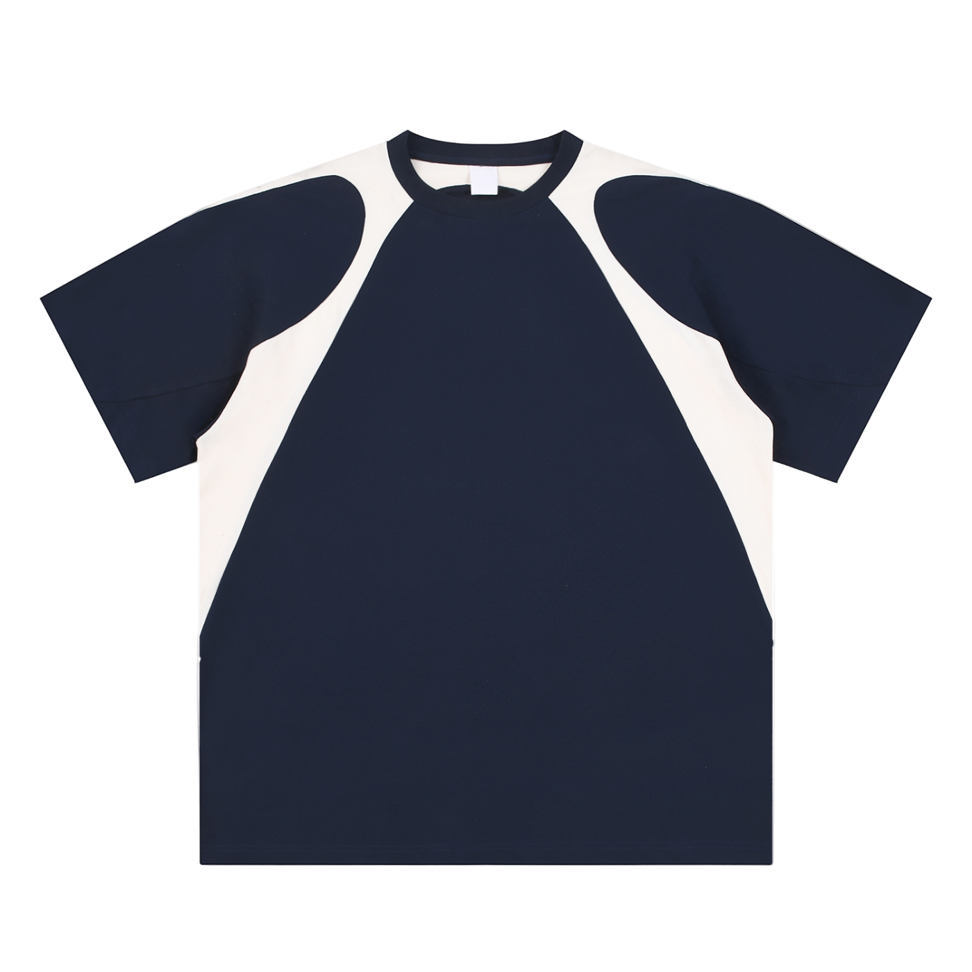 Contrast Panel Cotton T-Shirt