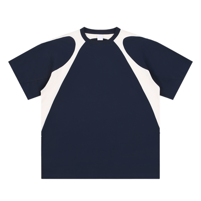 Contrast Panel Cotton T-Shirt