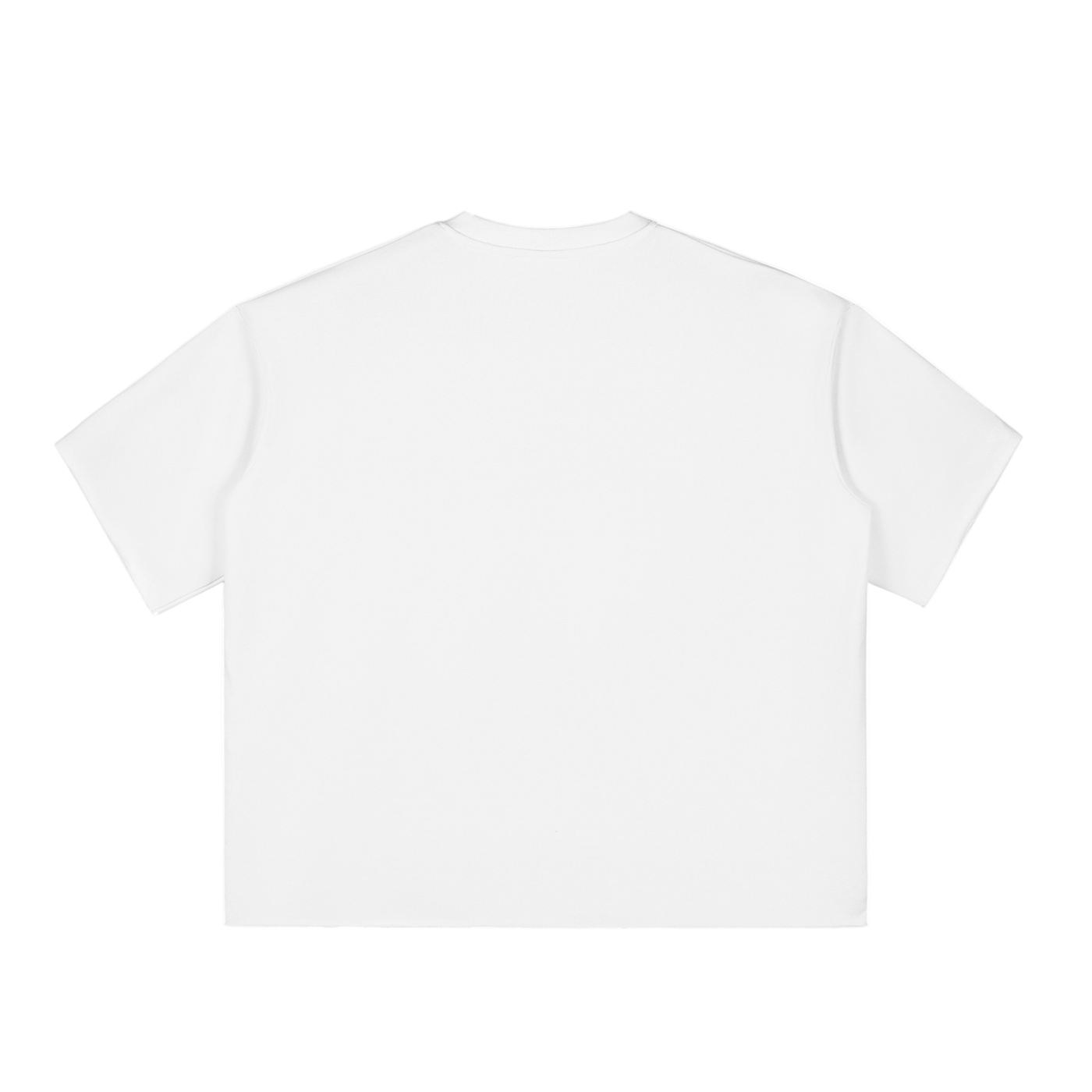 Boxy Half-Sleeve Raw-Edge T-Shirt