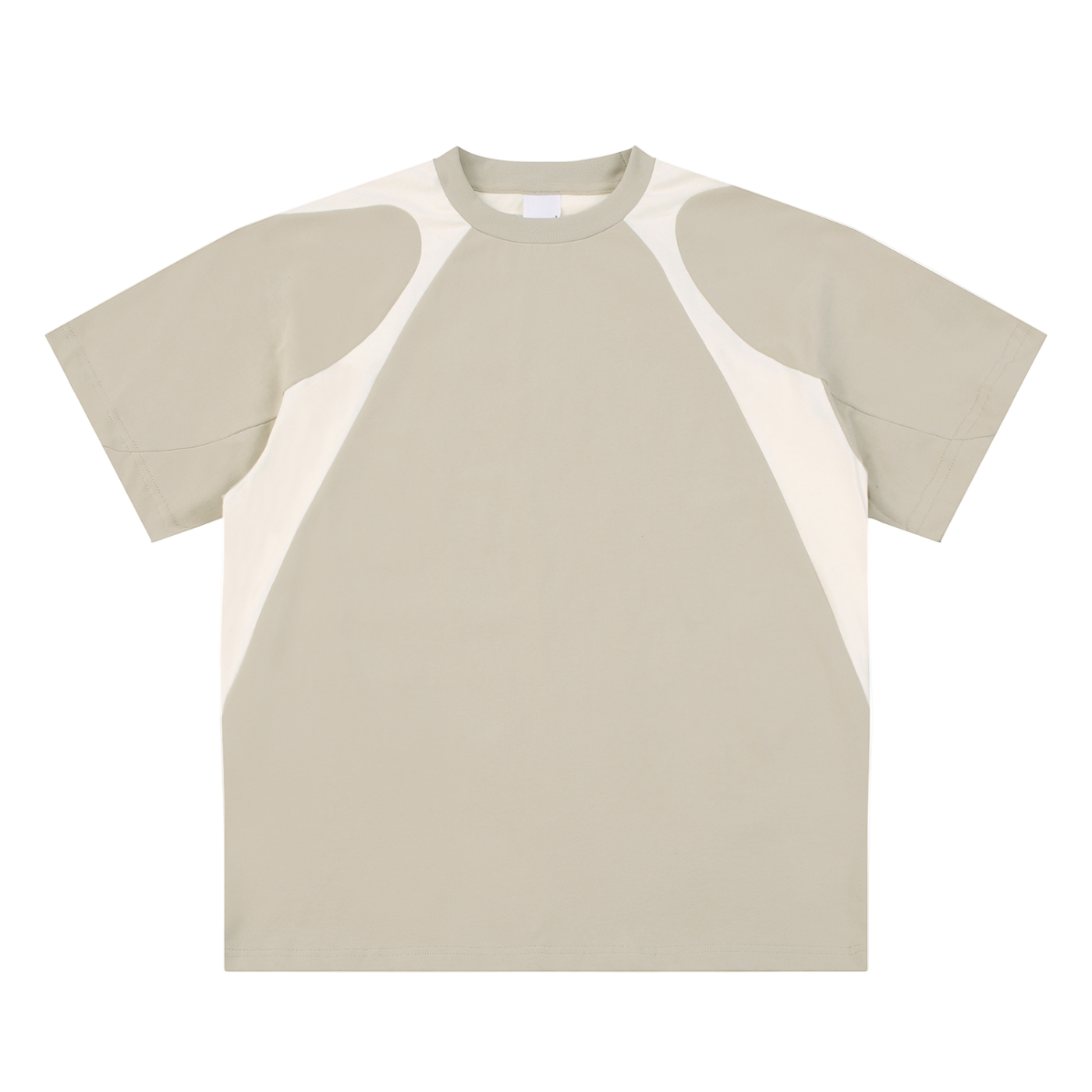 Contrast Panel Cotton T-Shirt