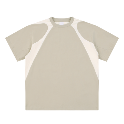 Contrast Panel Cotton T-Shirt