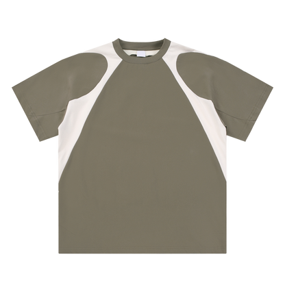 Contrast Panel Cotton T-Shirt