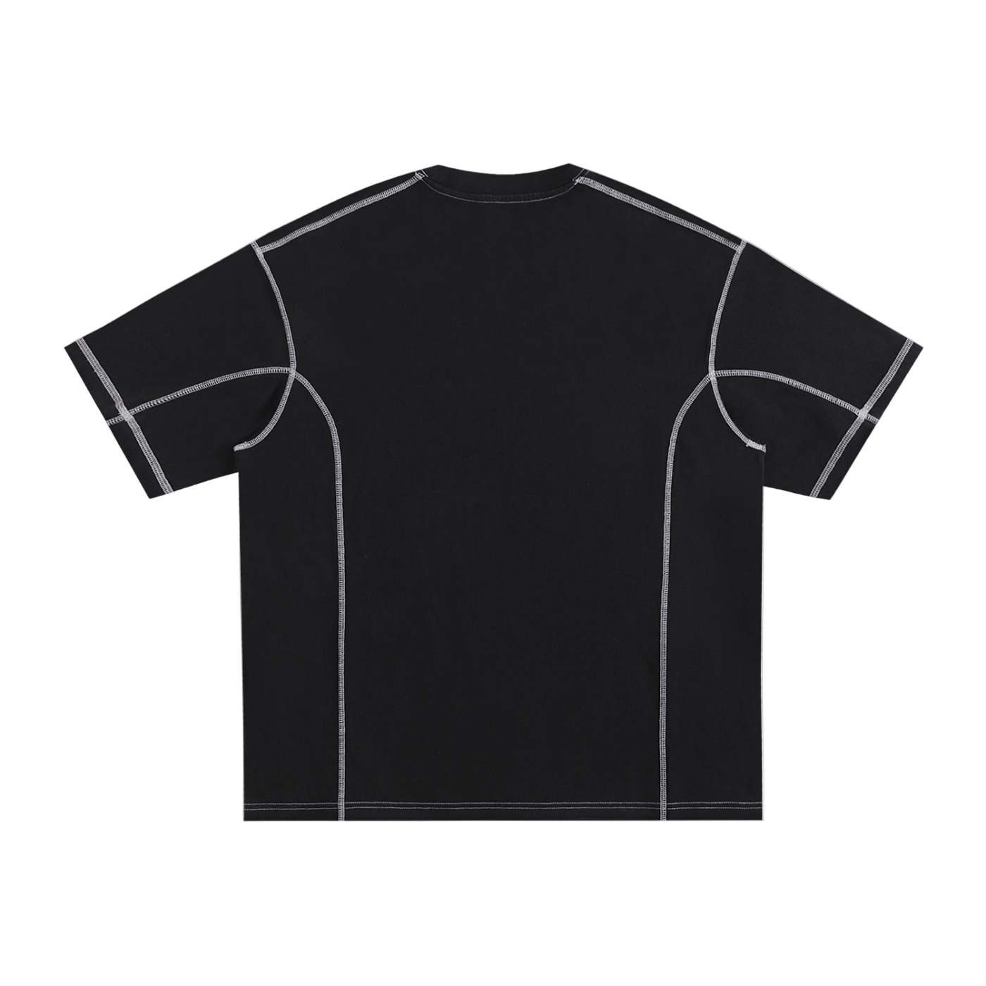 Streetwear Contrast-Stitched Cotton T-Shirt