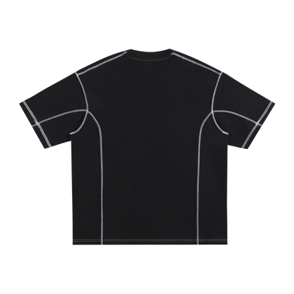 Streetwear Contrast-Stitched Cotton T-Shirt