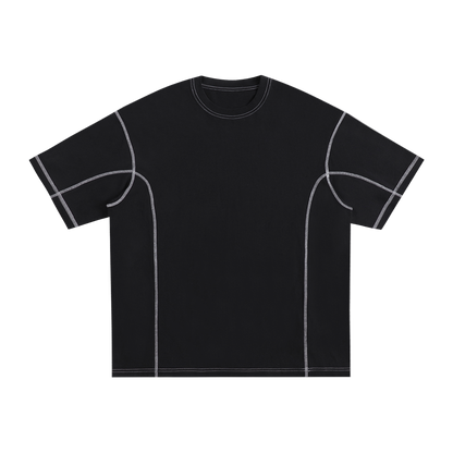 Streetwear Contrast-Stitched Cotton T-Shirt