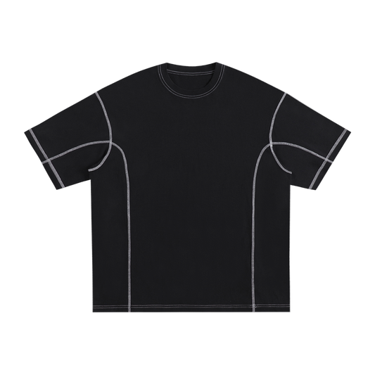 Streetwear Contrast-Stitched Cotton T-Shirt