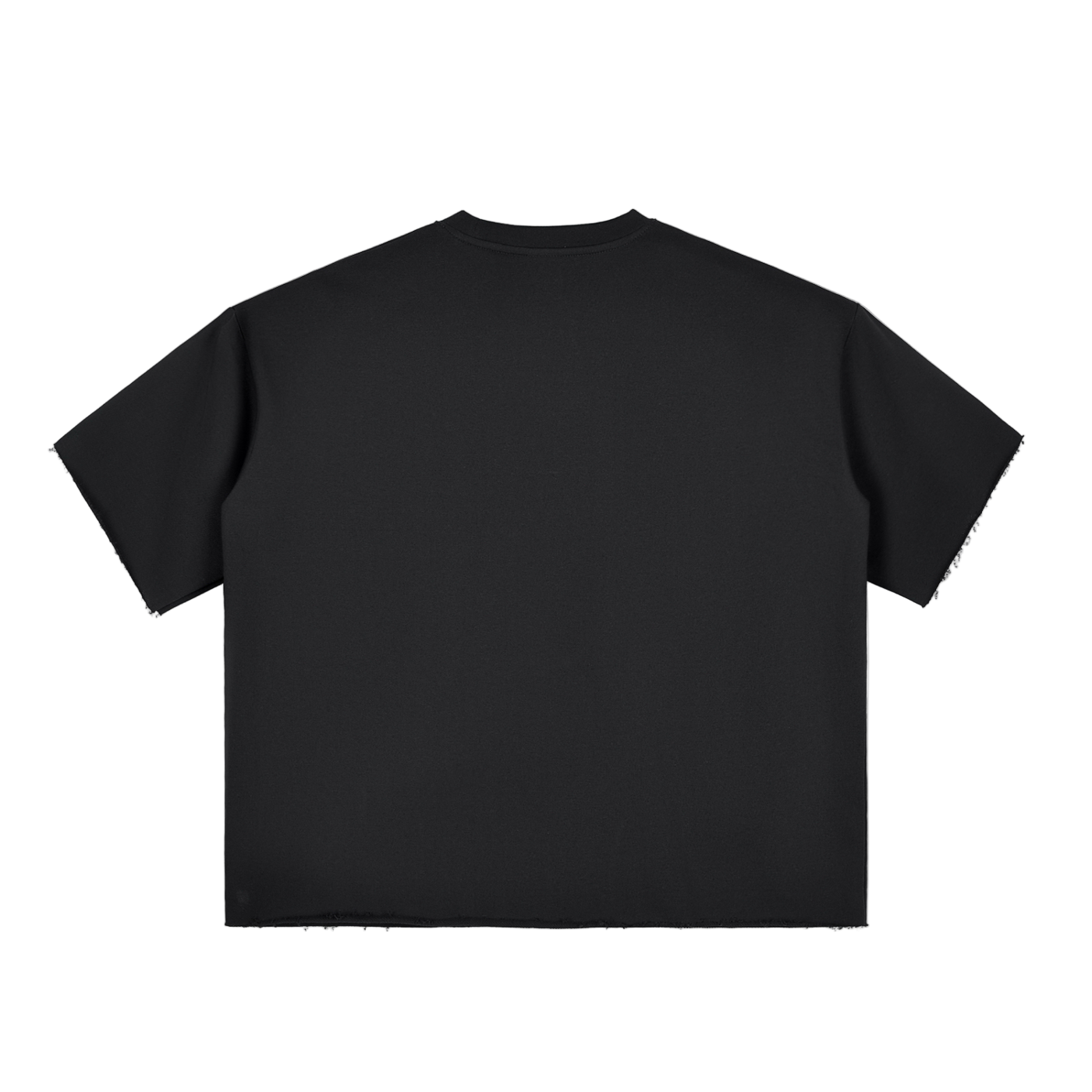 Boxy Half-Sleeve Raw-Edge T-Shirt