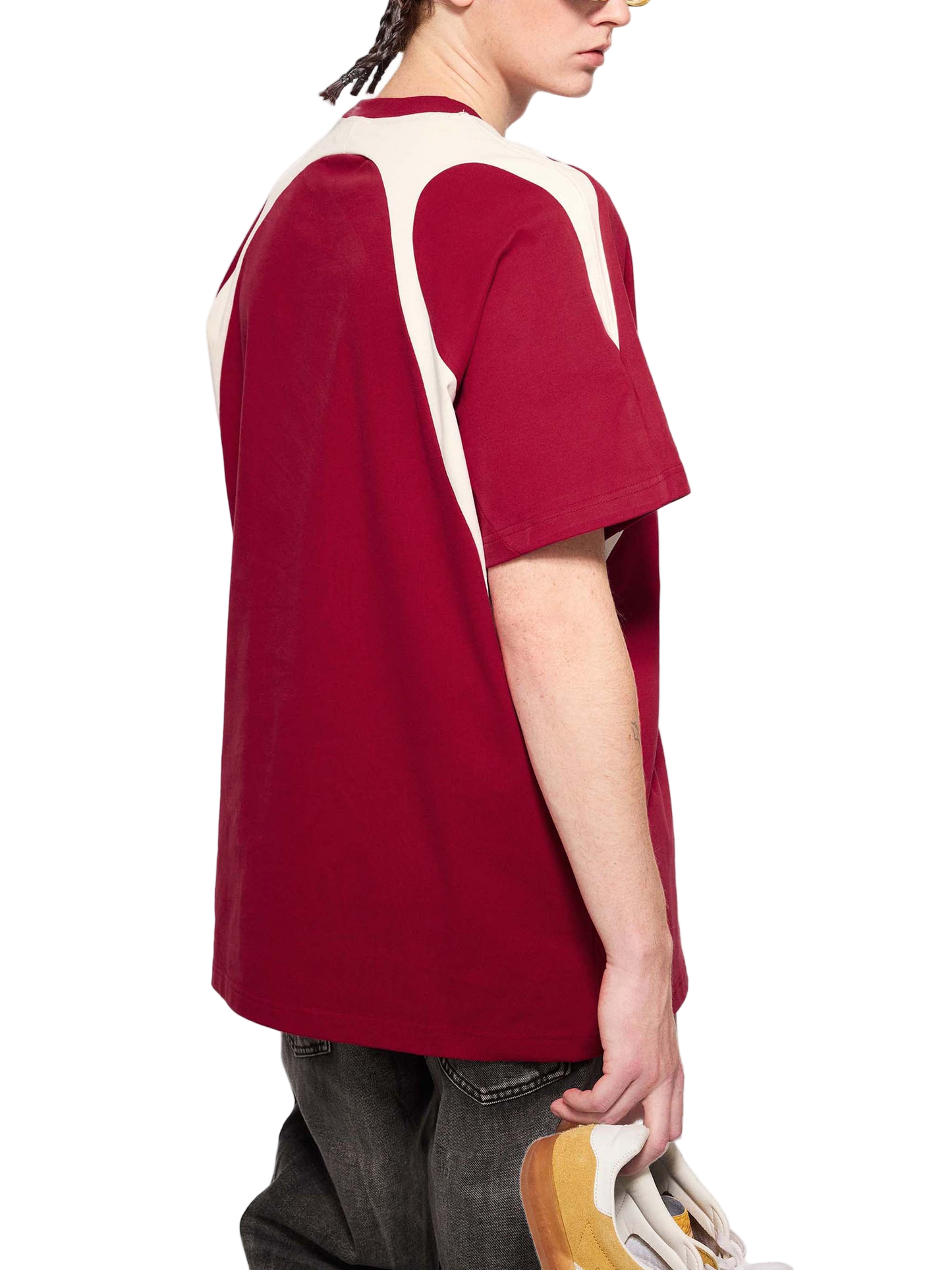 Contrast Panel Cotton T-Shirt