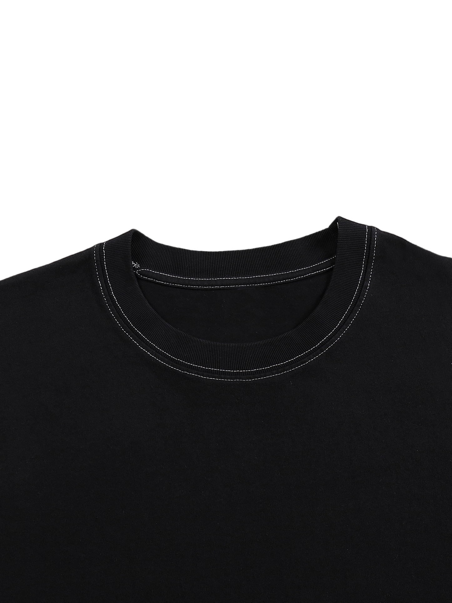Streetwear Contrast-Stitched Cotton T-Shirt