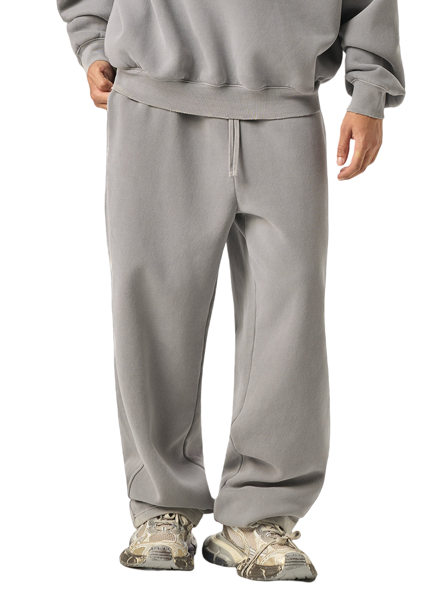 Frayed Enzyme Washed Fleece Sweatpants