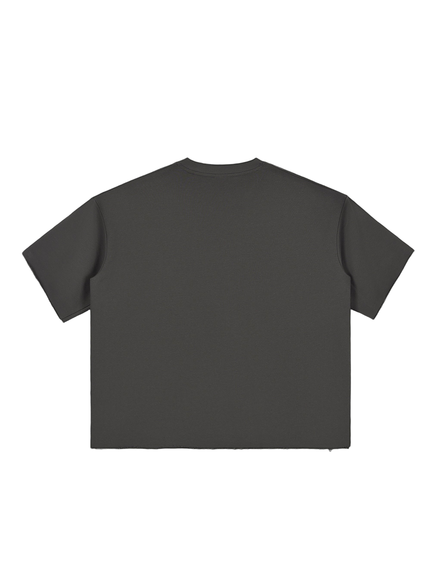 Boxy Half-Sleeve Raw-Edge T-Shirt