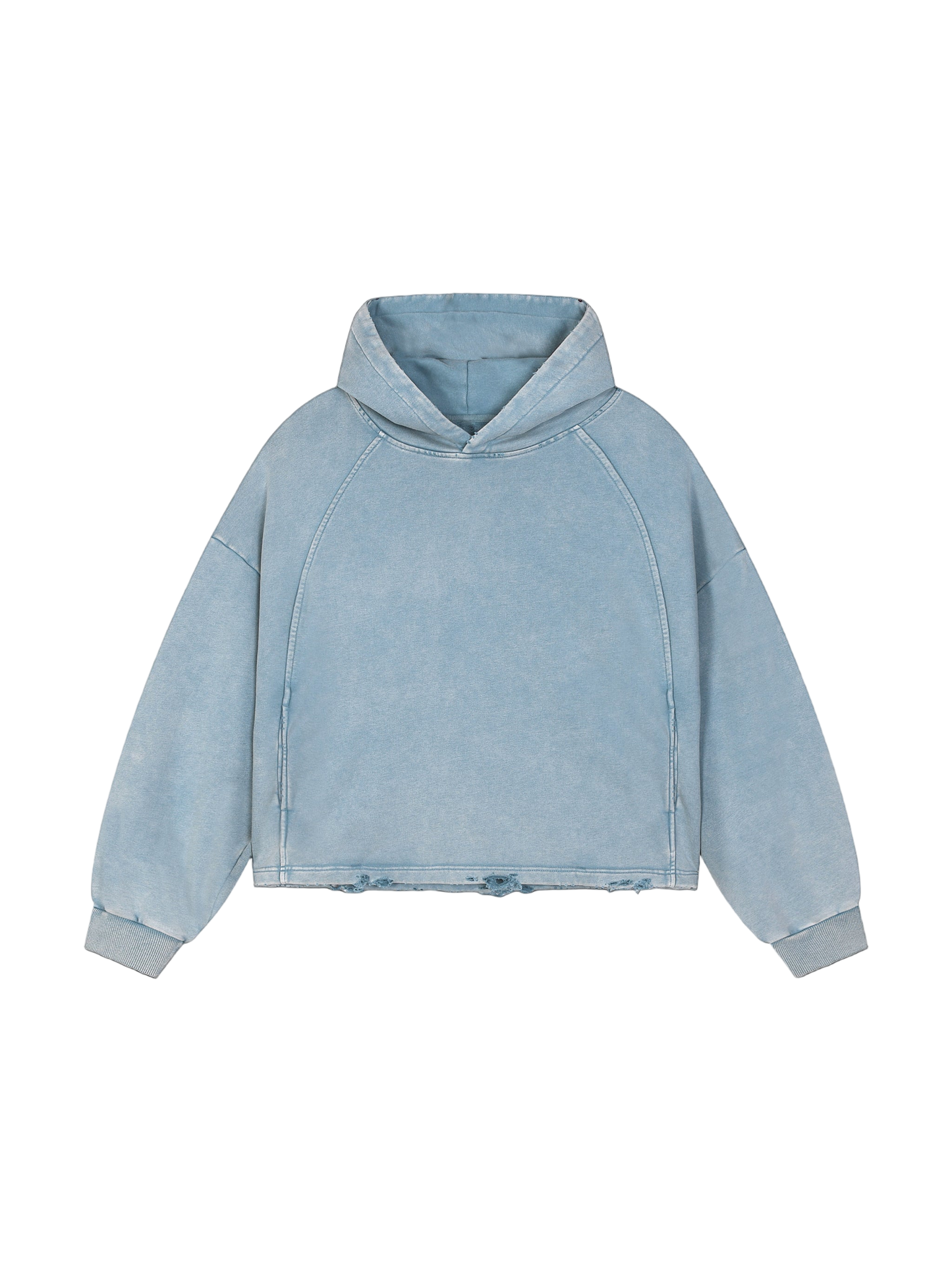 Vintage Washed Frayed-Hem Hoodie