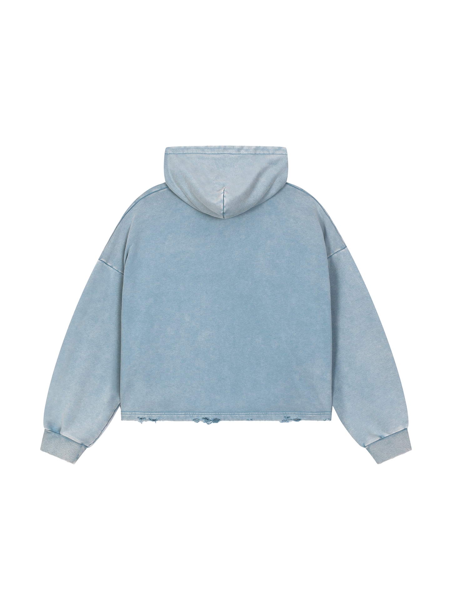 Vintage Washed Frayed-Hem Hoodie